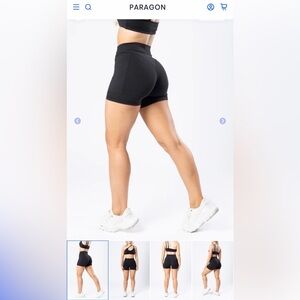 Paragon Fitwear Reluna Dip Pocket Sculptseam Short Black L NWT